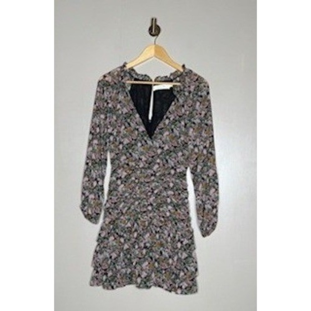 ASTR The Label Floral Long Sleeve Ruched Mini Dress Romantic Cottagecore